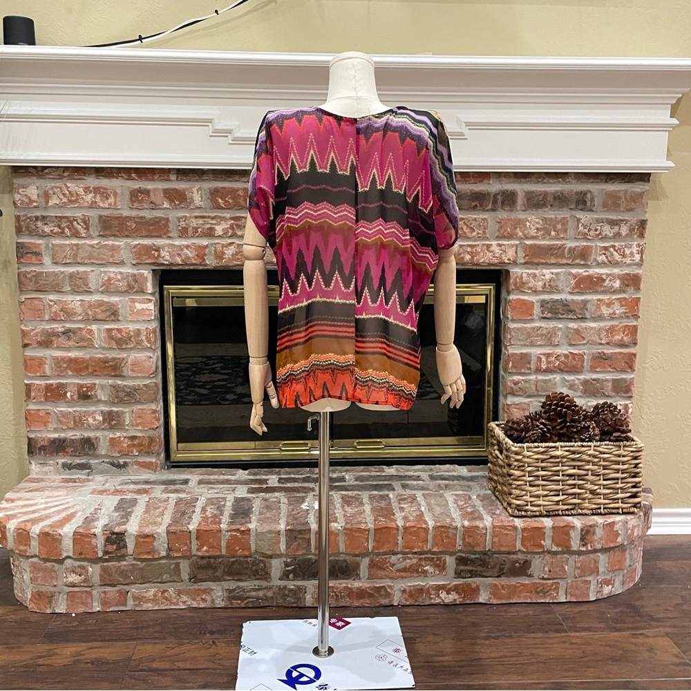 Charlotte Russe chevron high-low sunset-colored top / XS / Excellent condition - Picture 9 of 12